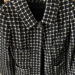 Chanel Quilted Jacket Blazer Navy Blue Size 40